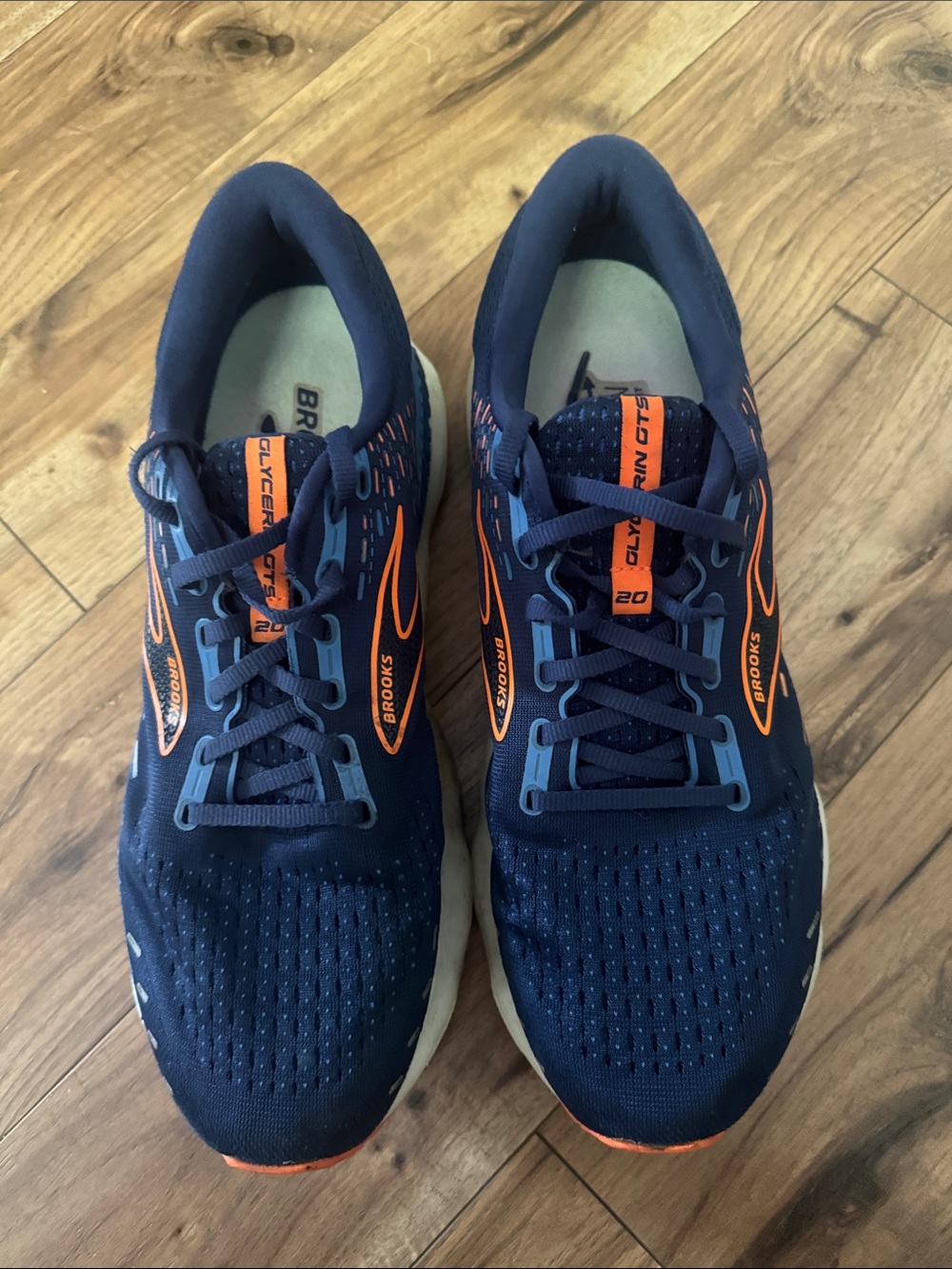 Brooks glycerine 20 Navy and Orange Men's Running Sneakers size 12.5